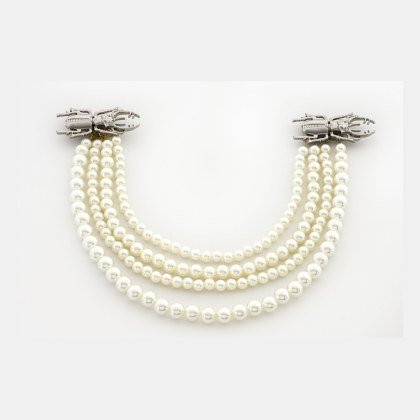 Two Maculi 009 + 4 Strings of Pearls - Plateado