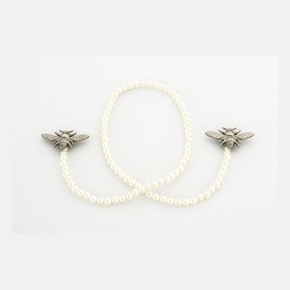 Two Bees 008 + Small pearls - Plateado