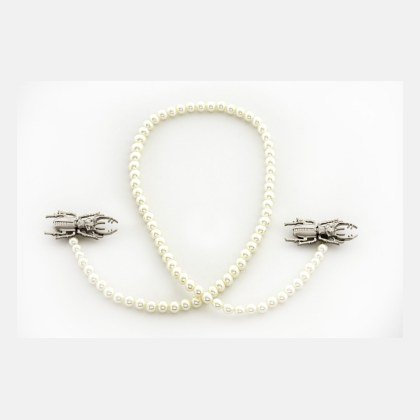 Two Maculi 008 + Small pearls - Plateado