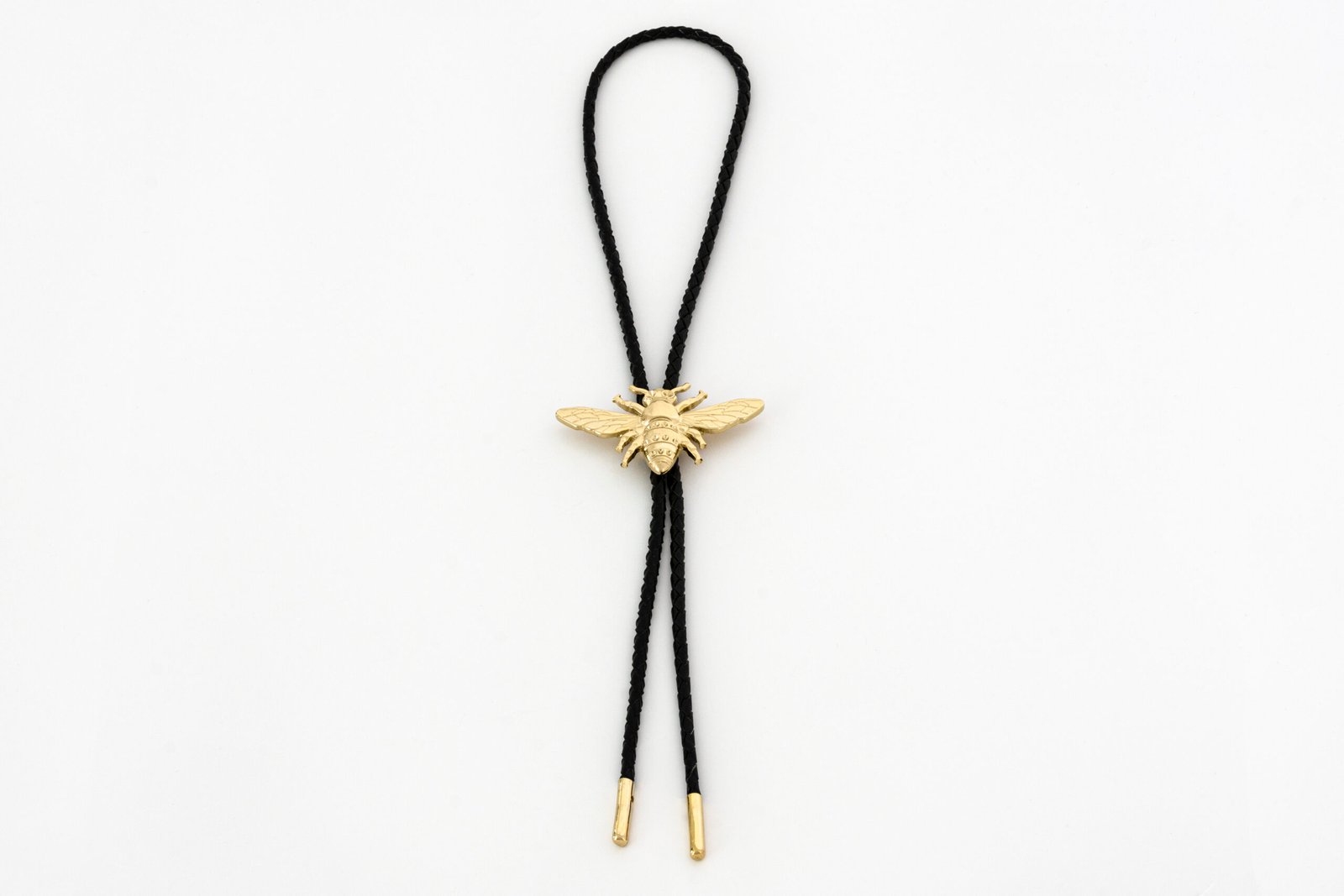 One Bee 003 + Leather Bolo Tie - Dorado
